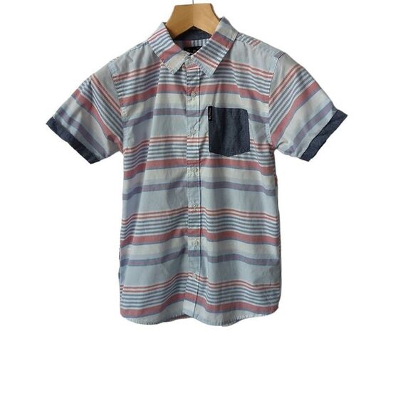 Ben Sherman Short Sleeve Striped  Button Down Shirt - Picture 1 of 3